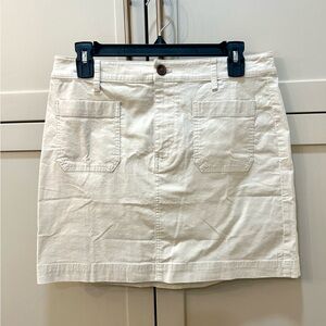 NWT J.Crew Cream Mini Skirt with Pockets- size 8